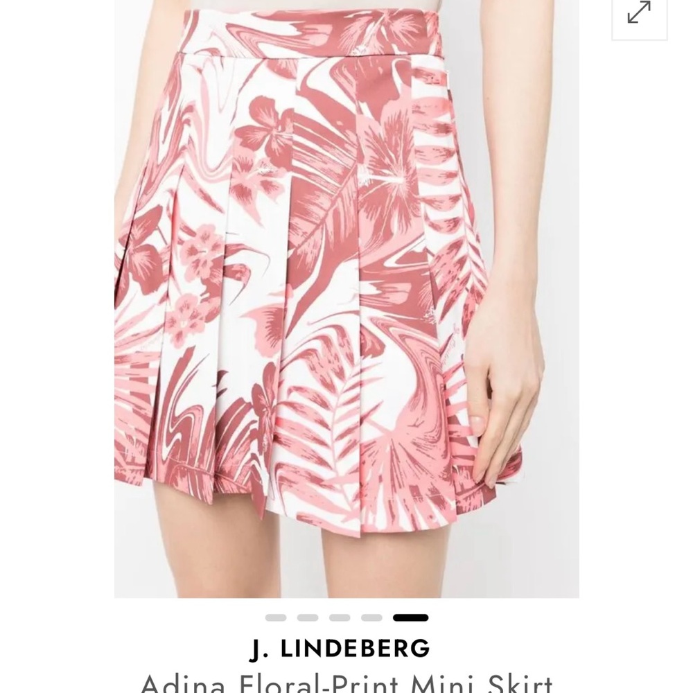 J. Lindeberg Pink Floral-Print Mini Skirt